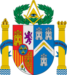 Escudo de la Gran Logia de España, obediencia regular a la que pertenece la Logia Ibn Játima.